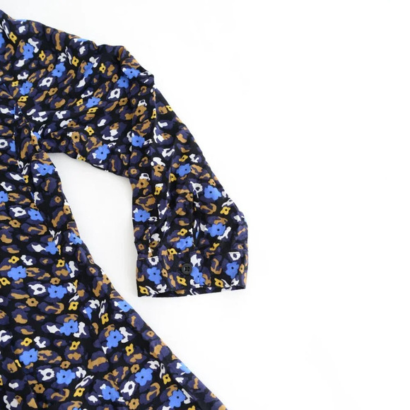 Anthropolgie 11.1.Tylho Namura Black Blue Floral Button Front Tunic Prairie S - Picture 5 of 11